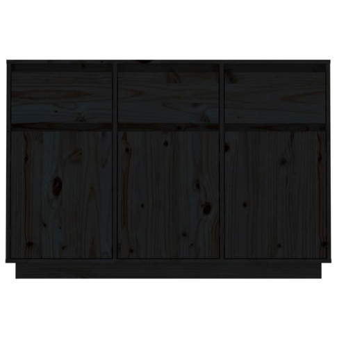 Czarna duża trzydrzwiowa komoda drewniana Varosa