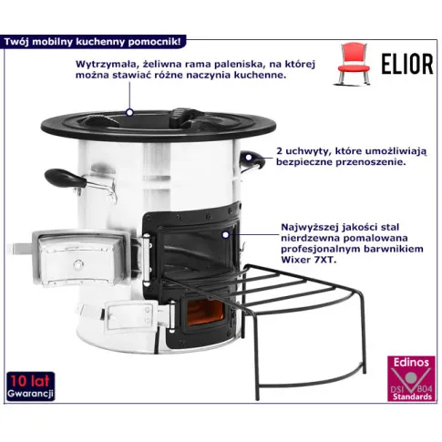 Palenisko turystyczne z funkcją gotowania Metori kolor srebrny