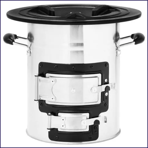 Srebrne palenisko kempingowe z rusztem Metori