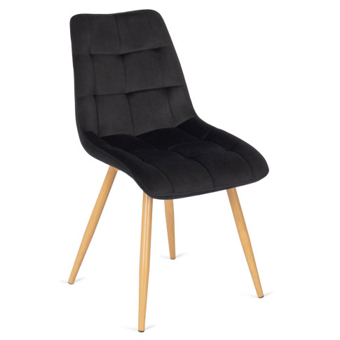 Czarne nowoczesne krzesło welurowe Abro