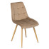 Beżowe krzesło z imitacją drewnianych nóg - Abro
