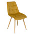 Musztardowe nowoczesne krzesło welurowe Abro