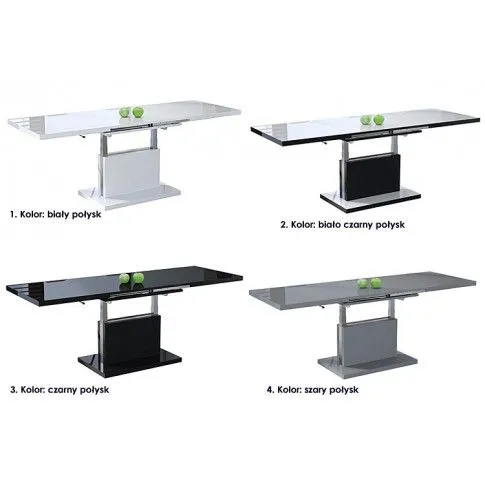 Szczegółowe zdjęcie nr 4 produktu Rozkładany ławostół Chrom - biało czarny połysk