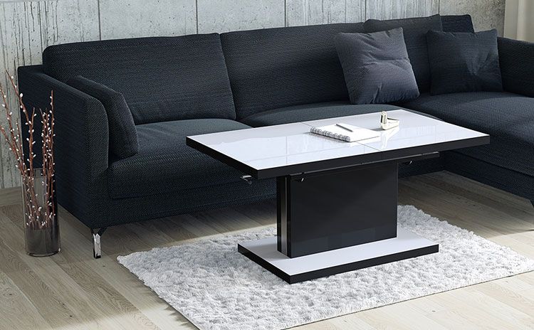 ławostół złożony biało czarny