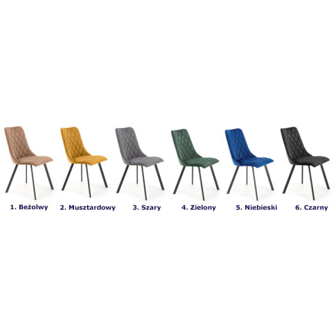 Dostępne kolory krzesła Zoxe