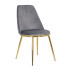 Szare welurowe krzesło tapicerowane glamour - Alno