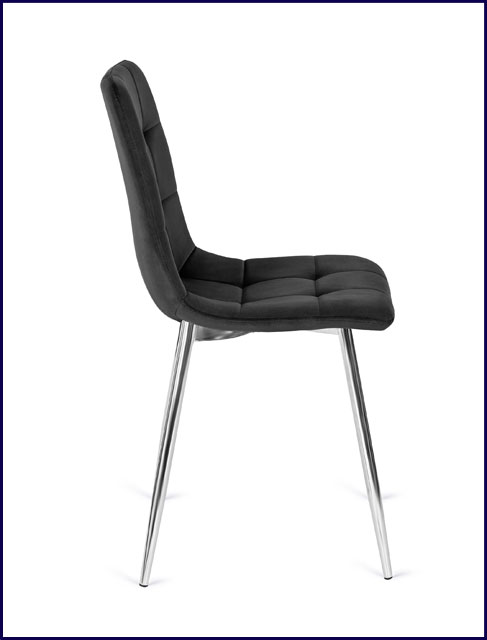 Czarne pikowane krzesło do salonu Givo