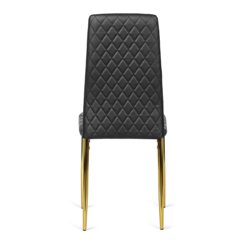 Czarne krzesło ze skóry ekologicznej Etro