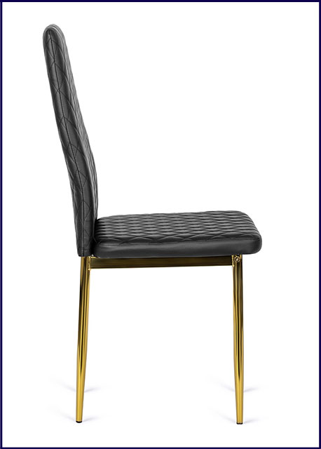 Czarne krzesło glamour z ekoskóry Etro