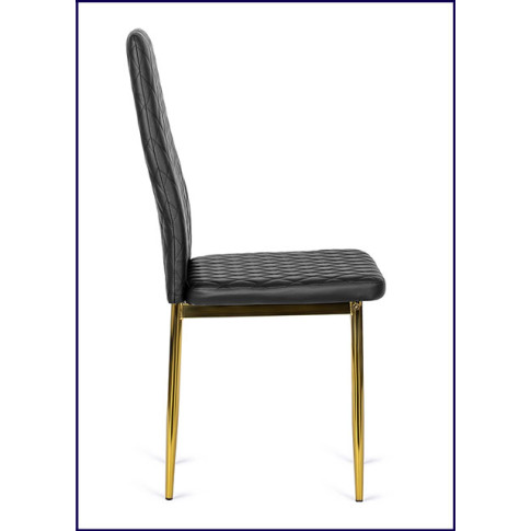 Czarne pikowane krzesło z ekoskóry Etro