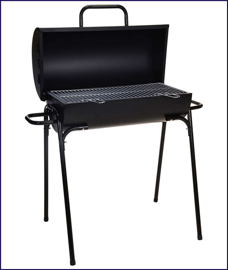 Czarny stalowy grill ogrodowy Petty