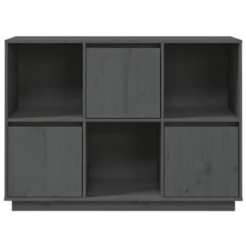 Szary regał z szafkami do salonu skandynawskiego Ovos 3X