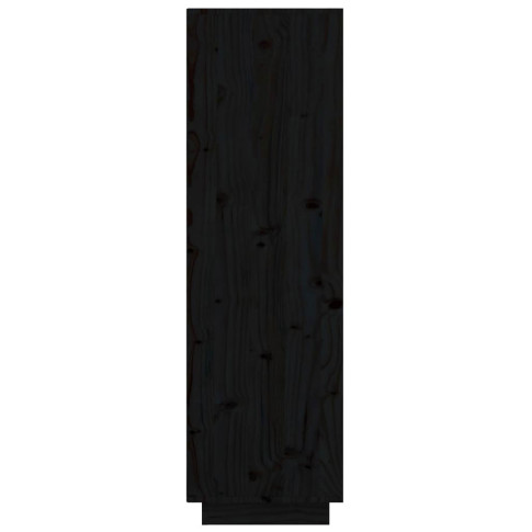 Czarny drewniany regał sosnowy z szafkami Ovos 4X