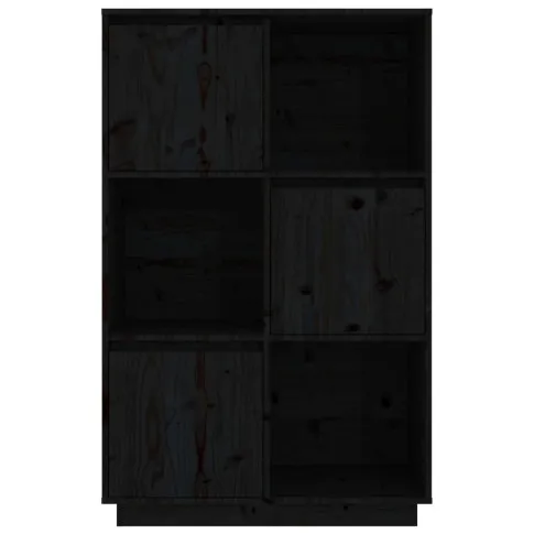 Czarny regał na książki poziomy Ovos 4X