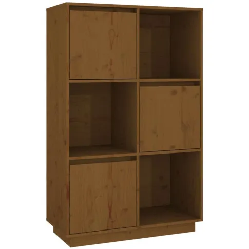 Sosnowy regał pionowy skandynawskim miodowy brąz Ovos 4X