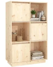 Wysoki regał stojący drewniany naturalny - Sorik 4X w sklepie Edinos.pl