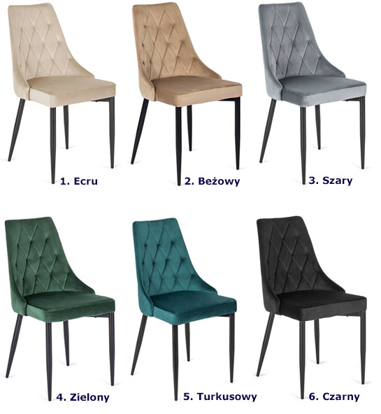Zielone nowoczesne krzesło z weluru Ziso