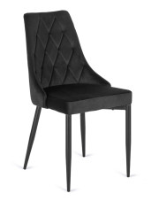 Czarne nowoczesne welurowe krzesło - Ziso w sklepie Edinos.pl
