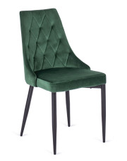 Zielone welurowe pikowane krzesło - Ziso w sklepie Edinos.pl