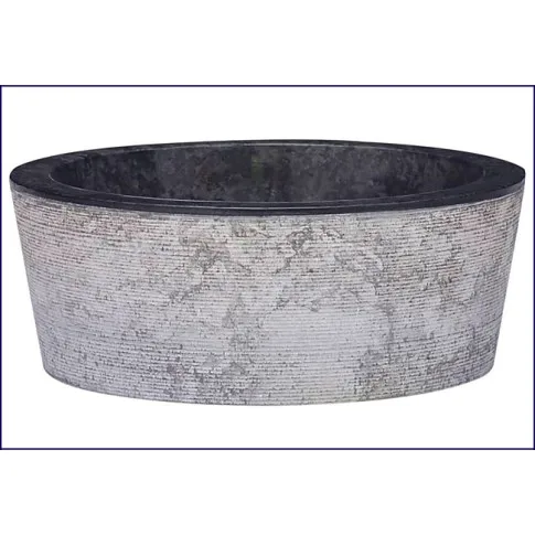 Okrągła marmurowa umywalka w czarnym kolorze Dejkos