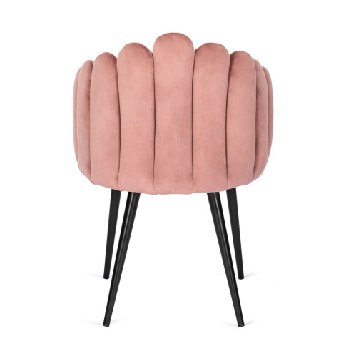 Różowe welurowe krzesło muszelka Azmo