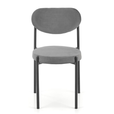 Szare nowoczesne krzesło welurowe Arno