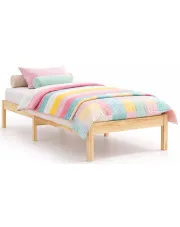 Naturalne drewniane łóżko pojedyncze 90x200 cm - Selvis 3X w sklepie Edinos.pl