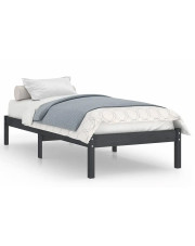 Szare jednoosobowe łóżko z drewna 90x200 cm - Vilmo 3X w sklepie Edinos.pl