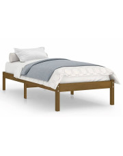 Drewniane pojedyncze łóżko miodowy brąz 90x200 cm - Vilmo 3X w sklepie Edinos.pl