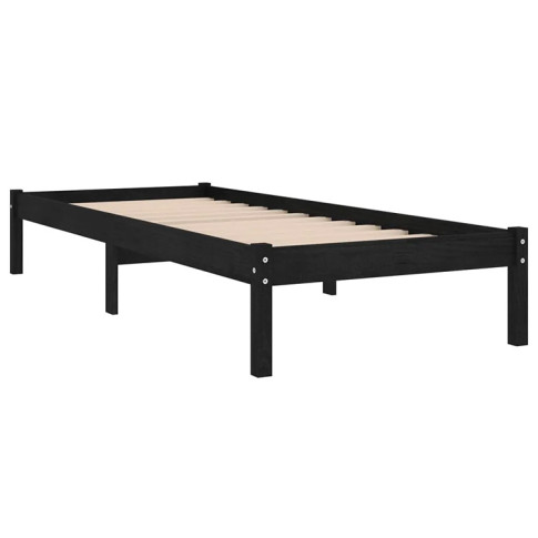 Czarne drewniane łóżko 90x200 Vilmo 3X