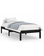 Czarne drewniane pojedyncze łóżko 90x200 cm - Vilmo 3X w sklepie Edinos.pl