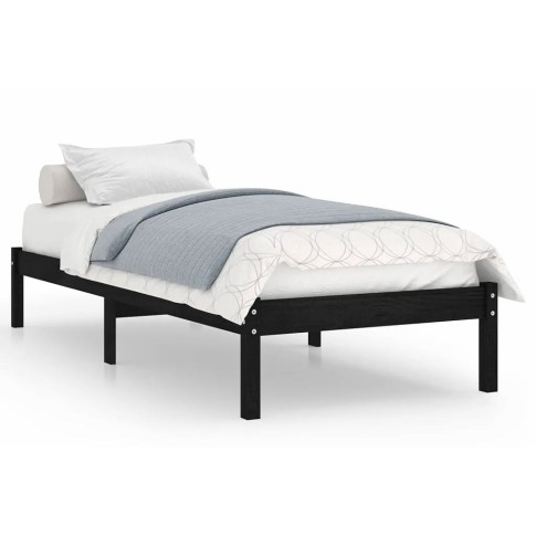 Czarne sosnowe łóżko 90x200 Vilmo 3X