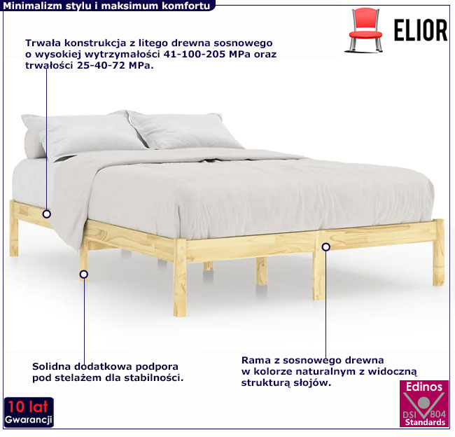 Sosnowe łóżko 120x200 Selvis 4X