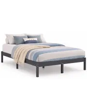 Drewniane klasyczne łóżko w kolorze szarym 120x200 cm - Selvis 4X w sklepie Edinos.pl