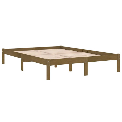Brązowe drewniane łóżko 120x200 Vilmo 4X