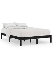 Czarne łóżko z litego drewna 120x200 cm - Vilmo 4X w sklepie Edinos.pl