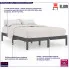 Drewniane łóżko szare 140x200 Vilmo 5X