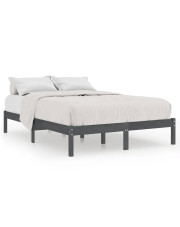Podwójne szare łóżko z drewna sosny 160x200 cm - Vilmo 6X w sklepie Edinos.pl