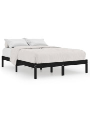 Czarne dwuosobowe łóżko sosnowe 160x200 cm - Vilmo 6X w sklepie Edinos.pl