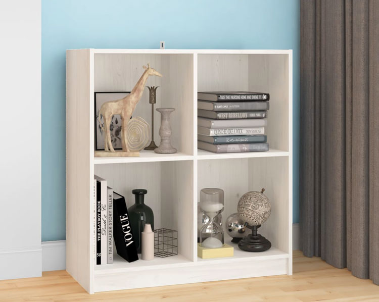 Wnętrze z wykorzystaniem białego regału drewnianego Ejos 3x