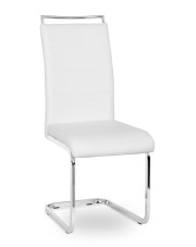 Białe tapicerowane krzesło na płozach - Brox w sklepie Edinos.pl