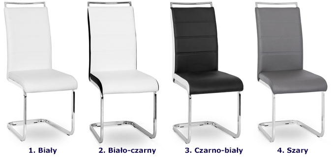 Białe tapicerowane krzesło na płozach do kuchni Balto