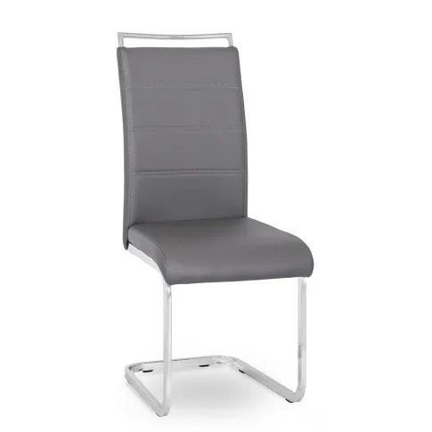 Szare nowoczesne krzesło na płozach Brox