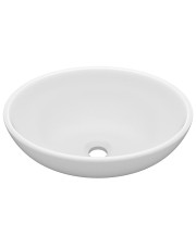Biała ceramiczna umywalka łazienkowa - Likoro w sklepie Edinos.pl