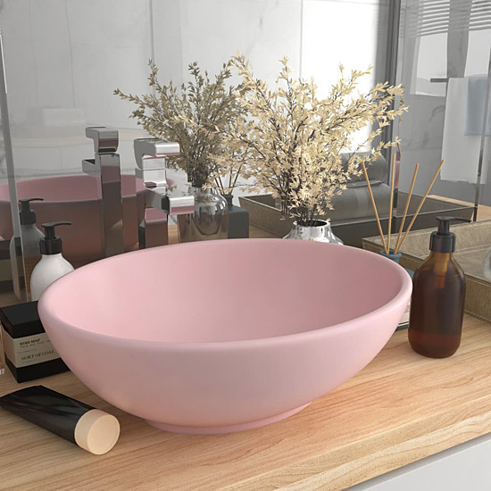 Wizualizacja różowej  umywalki łazienkowej Likoro
