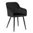 Czarne pikowane krzesło fotelowe - Inso