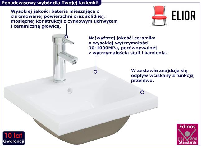 Wpuszczana w blat umywalka z baterią Olewio 4X