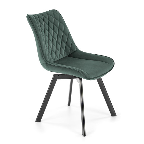Zielone pikowane krzesło Elpo