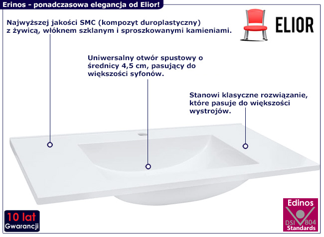 Umywalka wpuszczana w blat Erinos 5X