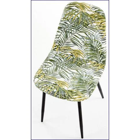 Zdjęcie kolorowe krzesło z liściastym printem Marti - sklep Edinos.pl